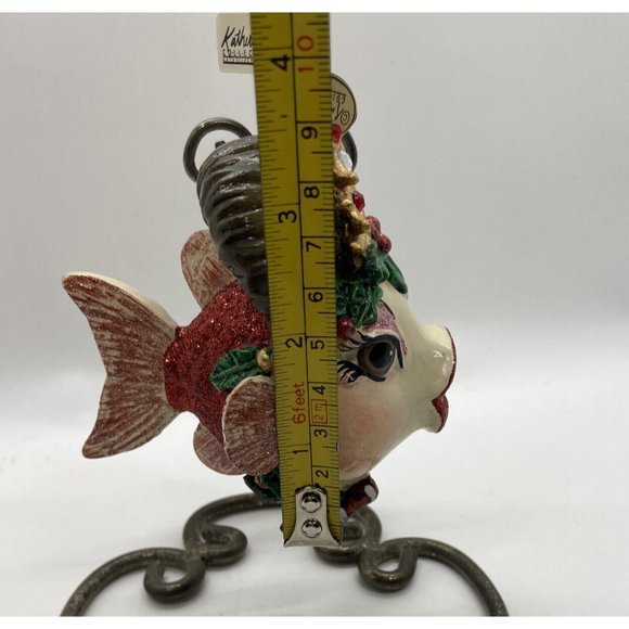 Katherine's Collection red fish lips ornament Christmas tree gold crown glitter - Picture 13 of 13